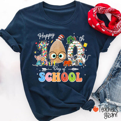 Children's Books Happy 100 Days Of School Teacher T-Shirt