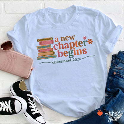 Personalized A New Chapter Begins Retirement Teacher T-Shirt