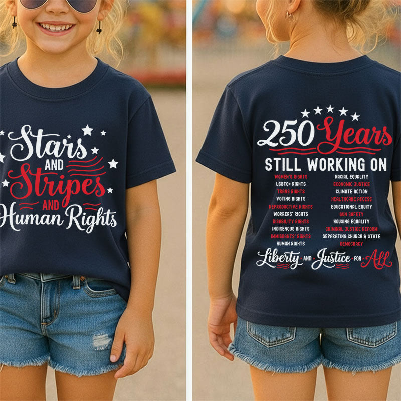 Stars And Stripes And Human Rights Class Two Sided T-Shirt