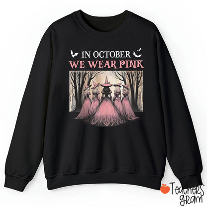 October Pink Witches Teacher Sweatshirt