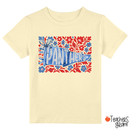 Personalized Mascot Pennant Flowes School Spirit Class T-Shirt
