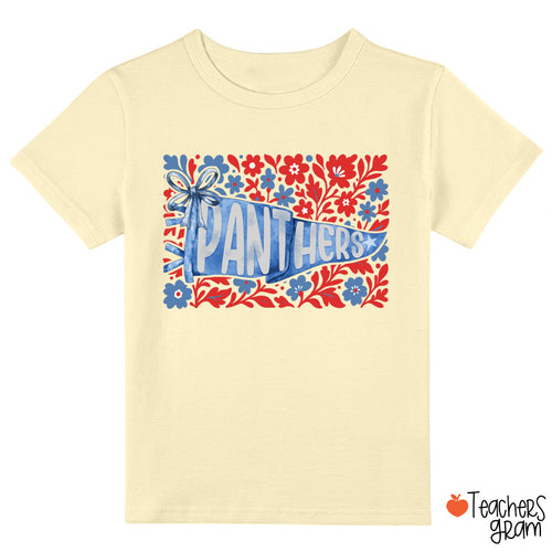 Personalized Mascot Pennant Flowes School Spirit Class T-Shirt