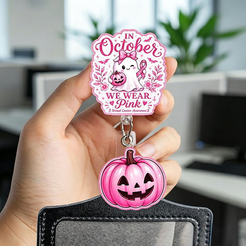 In October We Wear Pink Breast Cancer Awareness Badge Reel
