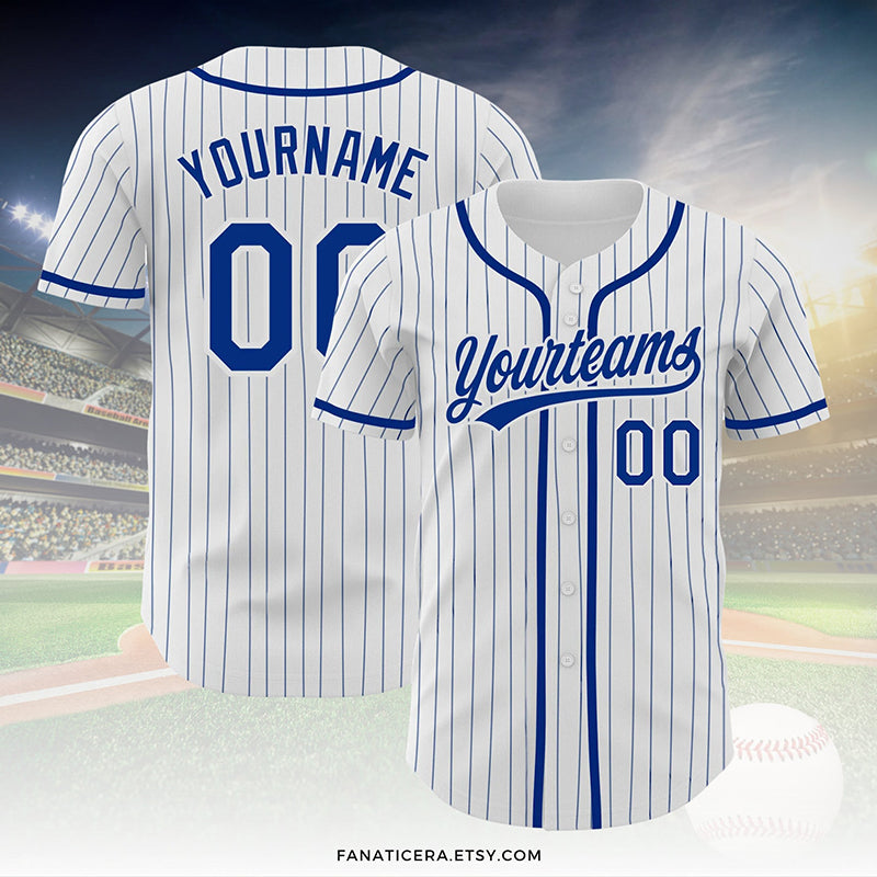 Personalized Team Name Number Pinstripe Baseball Jersey