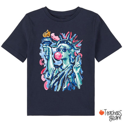 Preppy Statue Of Liberty Blowing Bubble Class T-Shirt