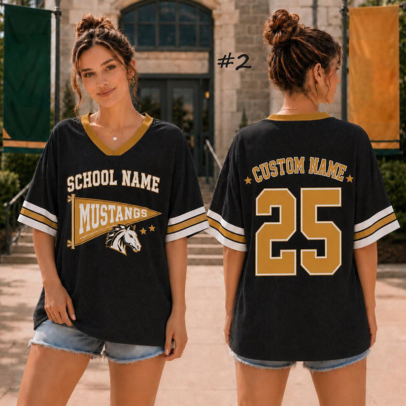 Personalized Mascot Sport School Name Name Number Two Sided Mesh Jersey