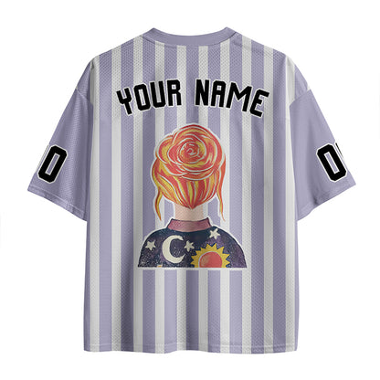Personalized Name And Number Cartoon Character Girl Teacher Mesh Jersey