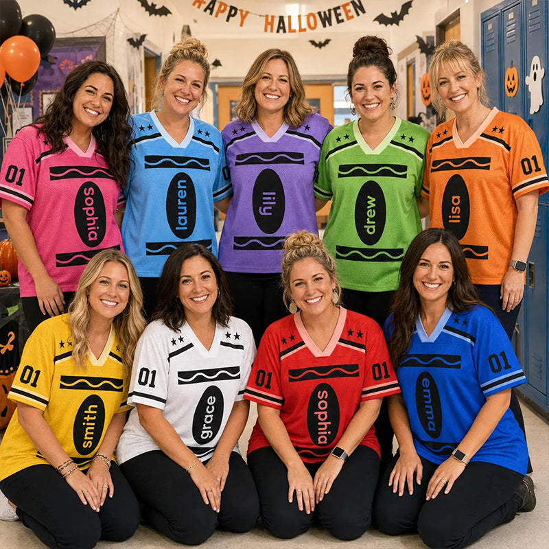 Personalized Name Halloween Vibes Teacher Mesh Jersey