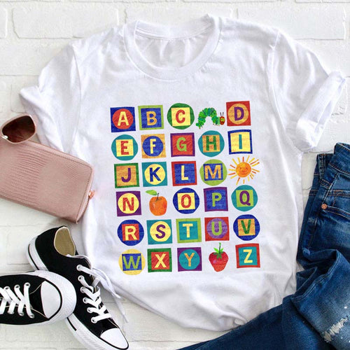 26 Letters Caterpillar Teacher T-Shirt