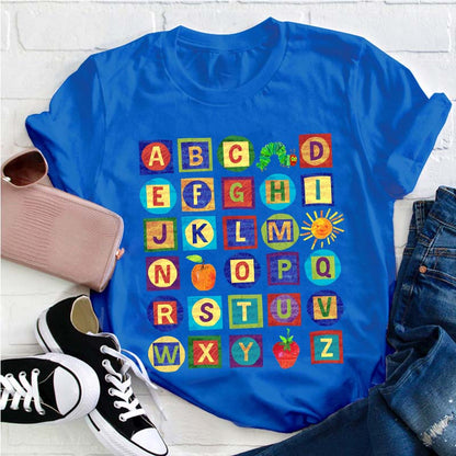26 Letters Caterpillar Teacher T-Shirt