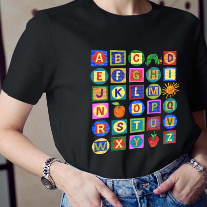 26 Letters Caterpillar Teacher T-Shirt