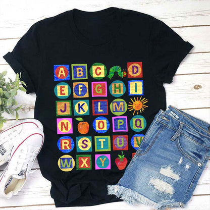 26 Letters Caterpillar Teacher T-Shirt