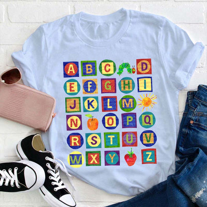 26 Letters Caterpillar Teacher T-Shirt