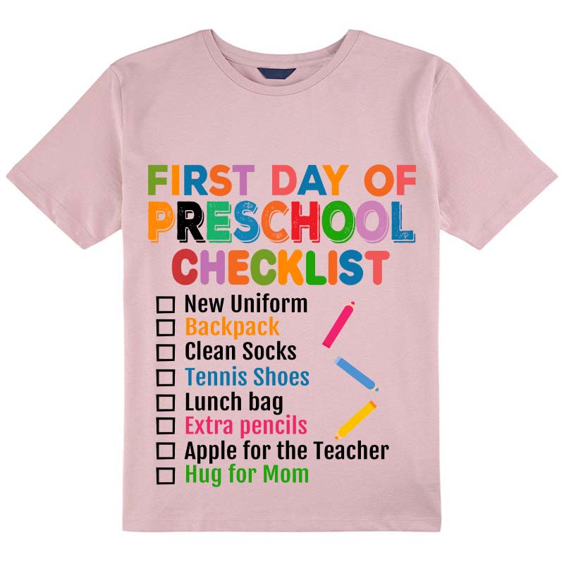 Personalized Grade First Day Of Middle School Checklist Class T-Shirt