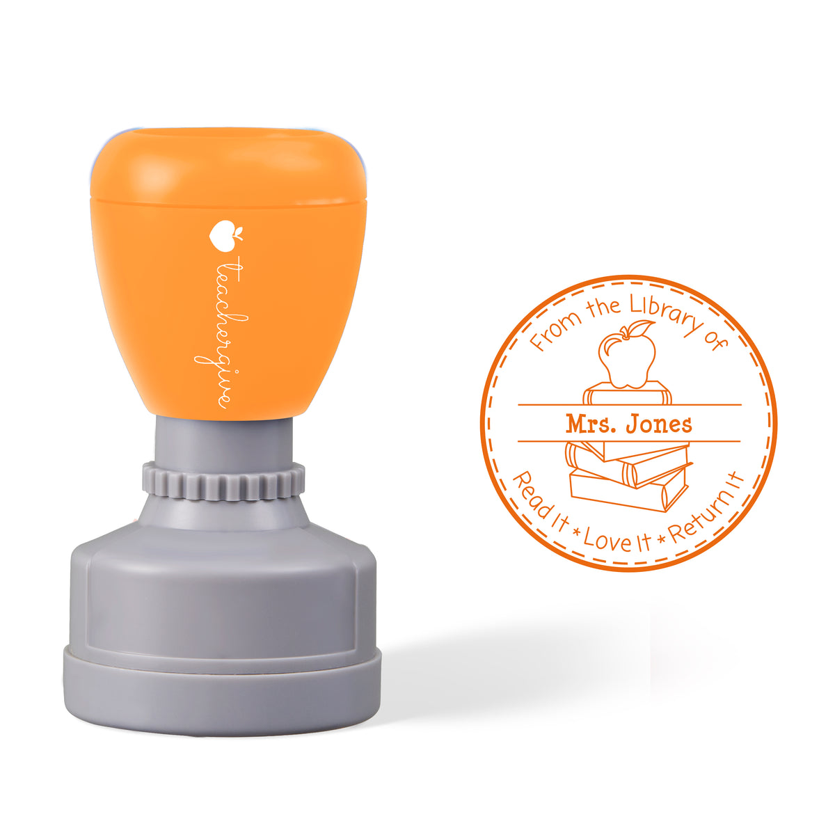 Personalized Name From The Library Of Read Love Return It Teacher Stamp