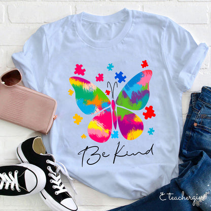 Be Kind Butterfly Teacher T-Shirt