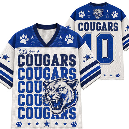 Personalized Mascot Let's Go Stacked Name Teacher Mesh Jersey