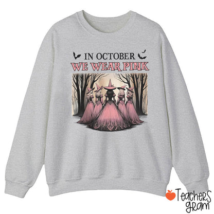 October Pink Witches Teacher Sweatshirt