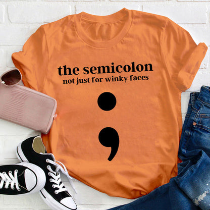 Semicolon Punctuation English Teacher T-Shirt