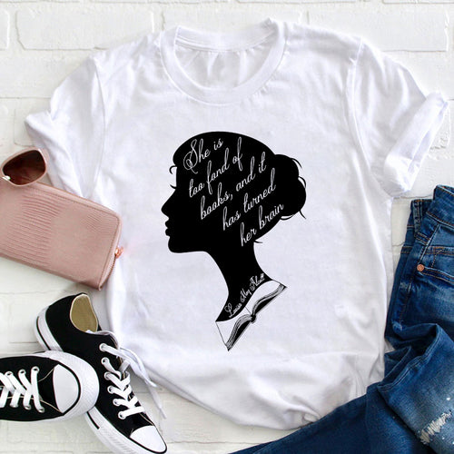 Too Fond Of Books Teacher T-Shirt