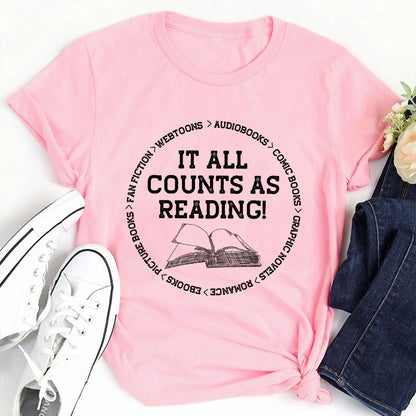 It All Counts As Reading Teacher T-Shirt