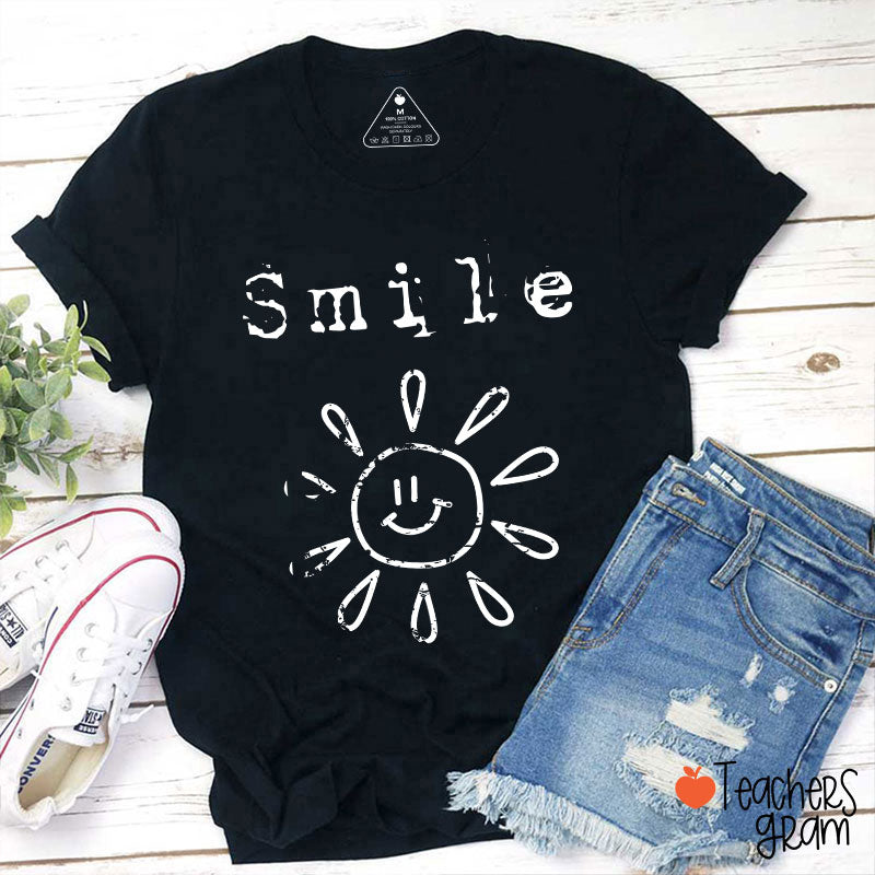 Smile Spreads Energy Like The Sun Teacher T-Shirt