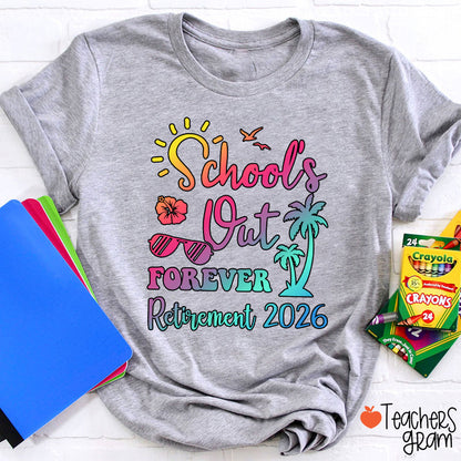 Personalized School Out Forever Retirement Teacher T-Shirt
