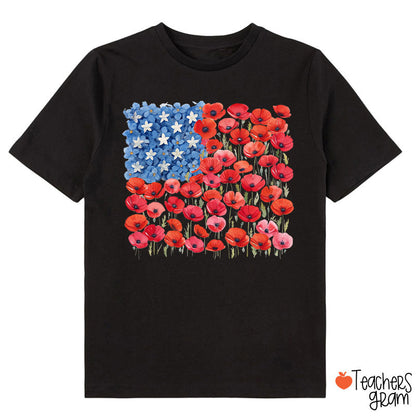Floral USA Flag 250th Anniversary Class T-Shirt