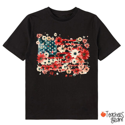 American Flag Floral Class T-Shirt