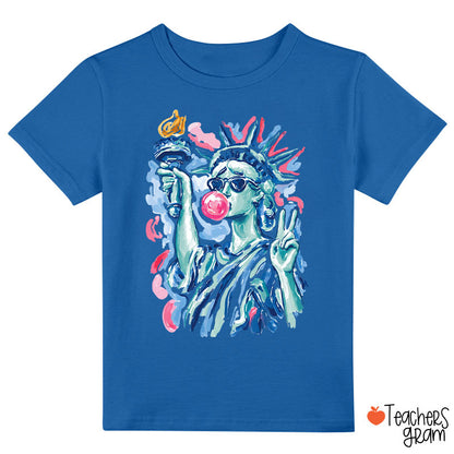 Preppy Statue Of Liberty Blowing Bubble Class T-Shirt