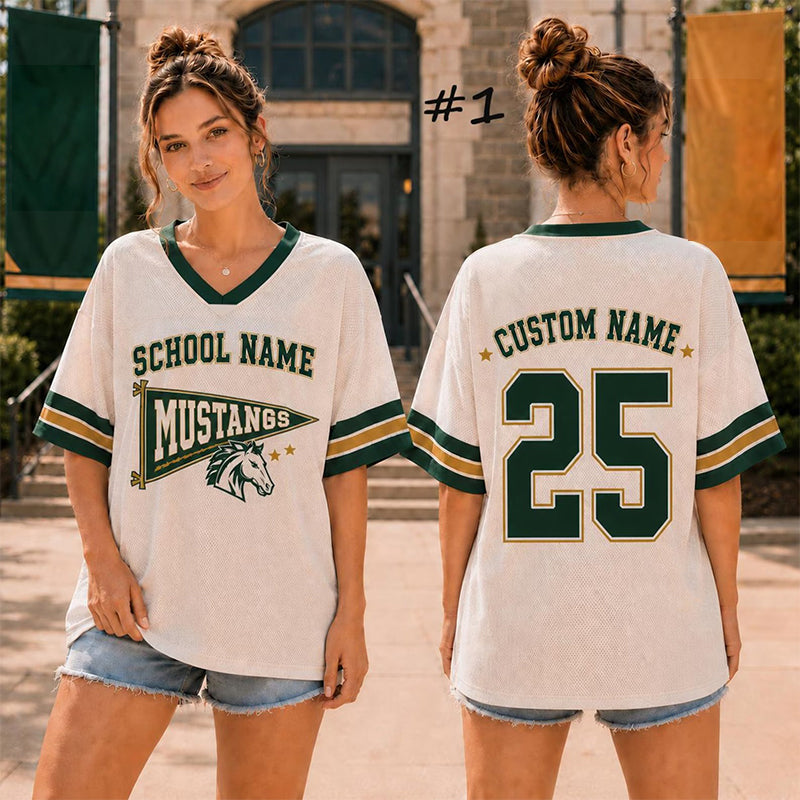 Personalized Mascot Sport School Name Name Number Two Sided Mesh Jersey
