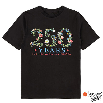 USA 250th Anniversary Floral Class T-Shirt