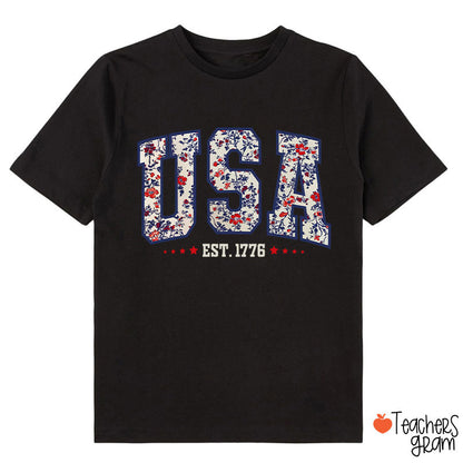 Retro Floral USA Class T-Shirt