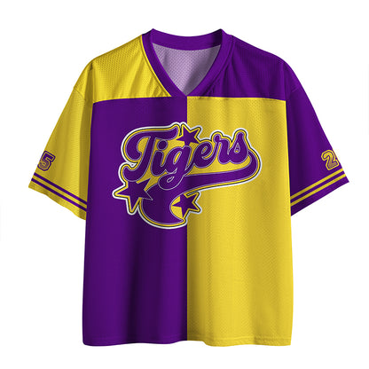 Personalized Mascot Star School Spirit Contrasting Colors Teacher Mesh Jersey