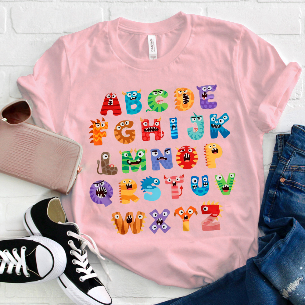 Cute Halloween Alphabet School T-Shirt