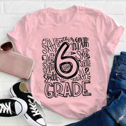 Personalized Alphabet Grade Teacher T-Shirt