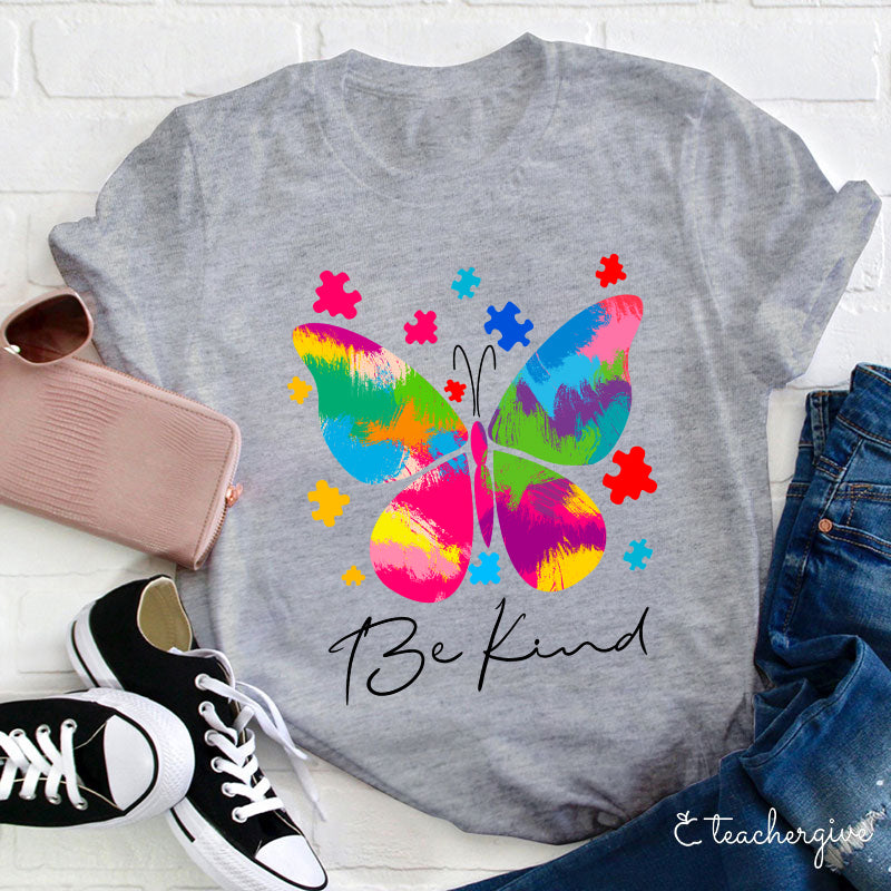 Be Kind Butterfly Teacher T-Shirt