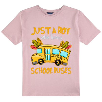 Personalized Just A Boy Who Loves School Buses Class T-Shirt