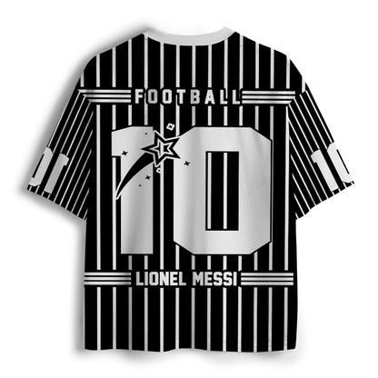 Personalized Sports Star And Number Stripe Teacher Mesh Jersey