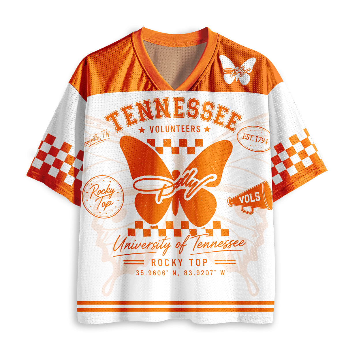 Volunteers Rocky Top Butterfly Teacher Mesh Jersey