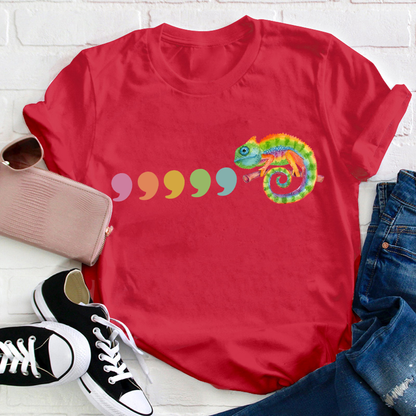 Comma Comma Chameleon Teacher T-Shirt