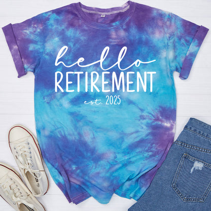 Personalized Hello Retirement Teacher Tie-dye T-Shirt
