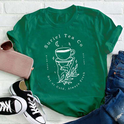 Suriel Tea Co Hot Or Cold Always Fresh Teacher T-Shirt
