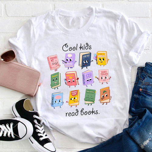Cool Kids Read Books Teacher T-Shirt
