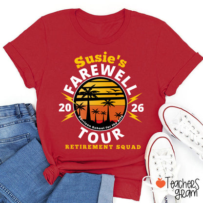 Personalized Teacher's Farewell Tour Retirement Squad Teacher T-Shirt