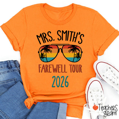 Personalized Name Farewell Tour Teacher T-Shirt