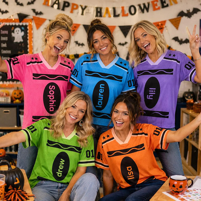 Personalized Name Halloween Vibes Teacher Mesh Jersey