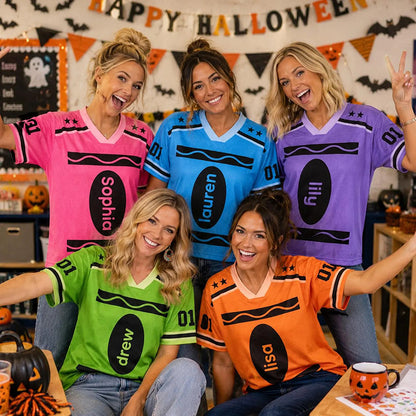 Personalized Name Halloween Vibes Teacher Mesh Jersey