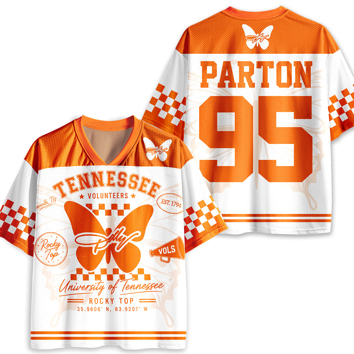 Volunteers Rocky Top Butterfly Teacher Mesh Jersey