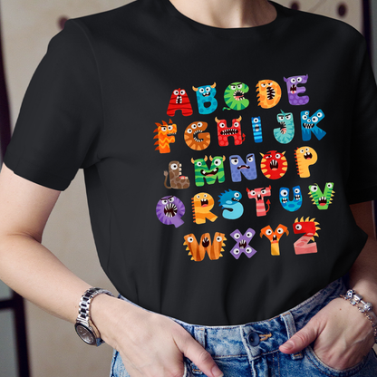 Cute Halloween Alphabet School T-Shirt